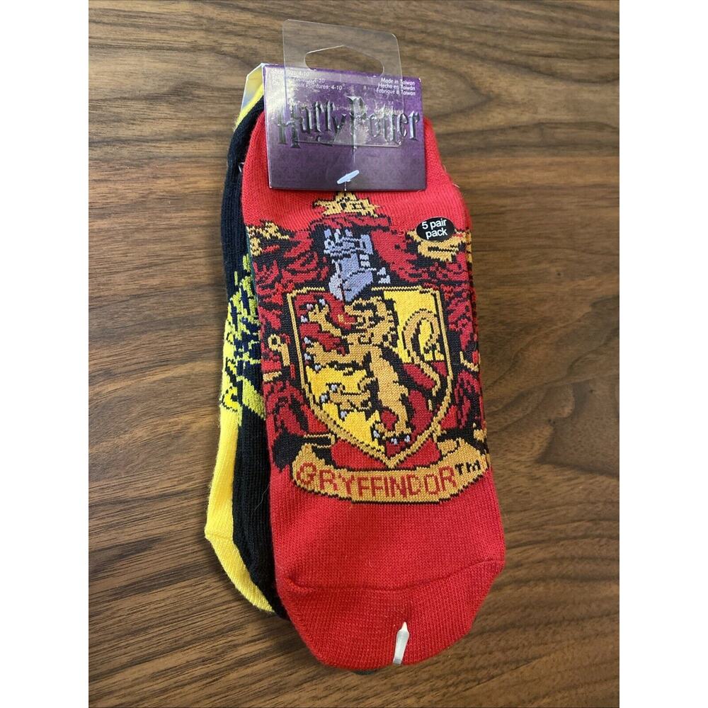 Harry Potter Socks Hogwarts School House Crest No-Show Mix & Match 5 Pair NWT